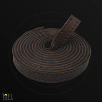TOFL Dark Brown Stitched Leather Strap With Matching Stitching 1/2" Wide ⅛" Thick
