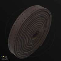 TOFL Dark Brown Stitched Leather Strap With Matching Stitching 1/2" Wide ⅛" Thick