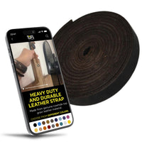 TOFL Dark Brown Stitched Leather Strap With Matching Stitching 1/2" Wide ⅛" Thick