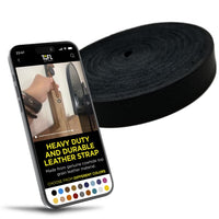 TOFL Black Leather Strap With Matching Stitching 72" Long 1/2" Wide ⅛" Thick