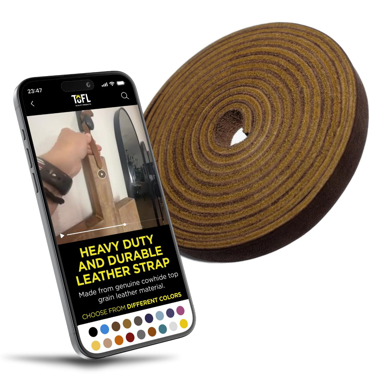 3/8 Leather Cord Brown - MAIN