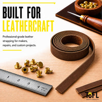 TOFL Genuine Leather Strap | Top Grain Cowhide Strip – Medium Brown