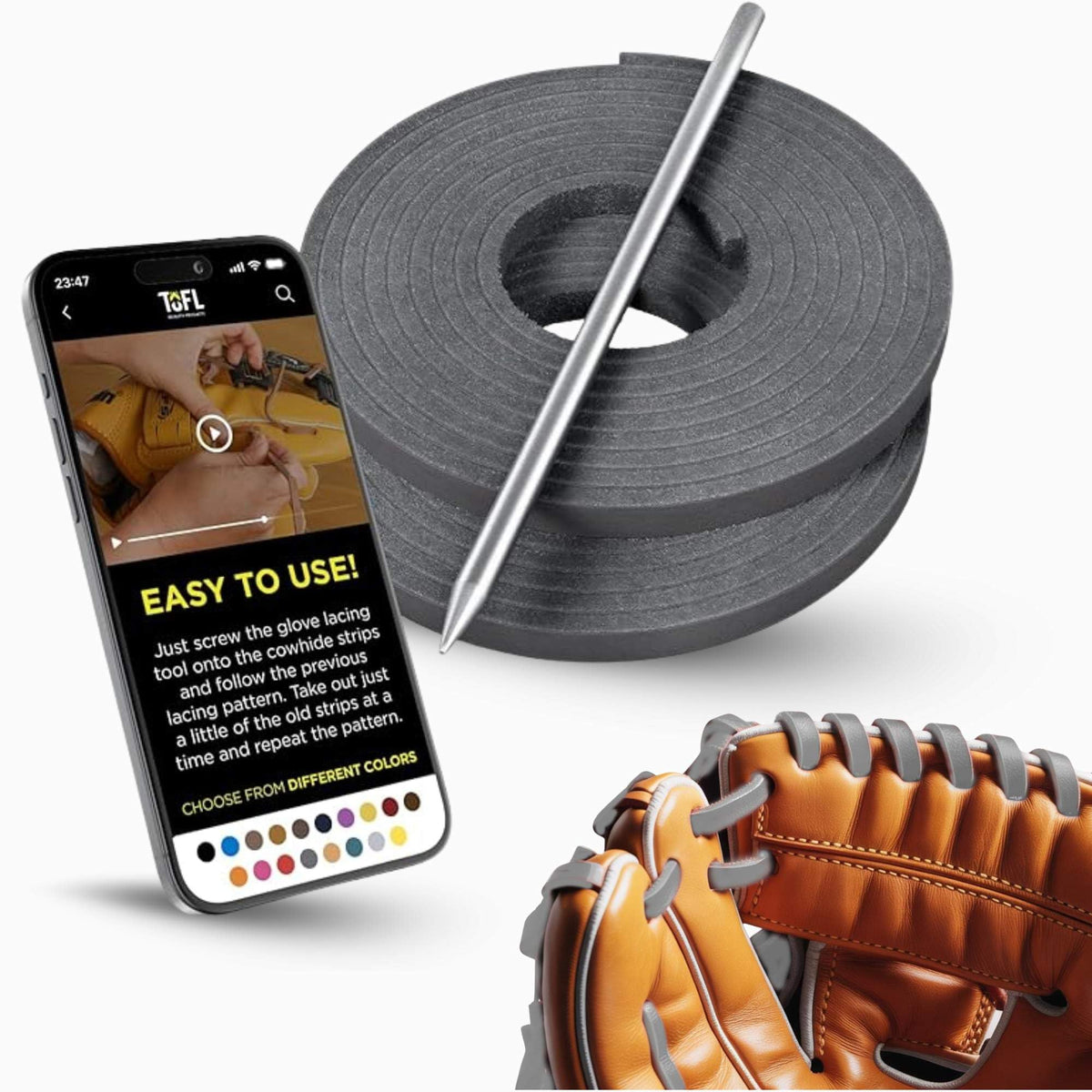 TOFL Baseball Glove Lace Kit with Needle - Main