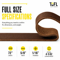 TOFL Genuine Leather Strap | Top Grain Cowhide Strip – Medium Brown