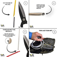 TOFL Softball and Baseball Glove Lace Kit | Mitt Lace Glove Repair Lacing Kit | 2 Leather Laces with Lacing Needle for Catchers Glove