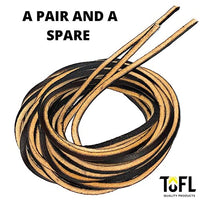 TOFL Logger Style 3 Leather Boot Laces | 54 inches long | 3 Strips | 1 Pair & 1 Spare