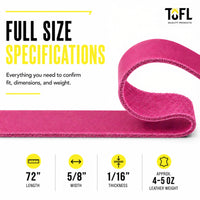 TOFL Genuine Leather Strap | Top Grain Cowhide Strip – Pink