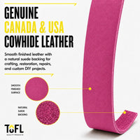 TOFL Genuine Leather Strap | Top Grain Cowhide Strip – Pink
