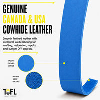 TOFL Genuine Leather Strap | Top Grain Cowhide Strip – Sky Blue