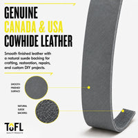 TOFL Genuine Leather Strap | Top Grain Cowhide Strip – Smokey Gray
