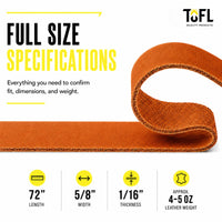 TOFL Genuine Leather Strap | Top Grain Cowhide Strip – Orange