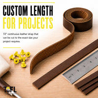 TOFL Genuine Leather Strap | Top Grain Cowhide Strip – Smokey Gray