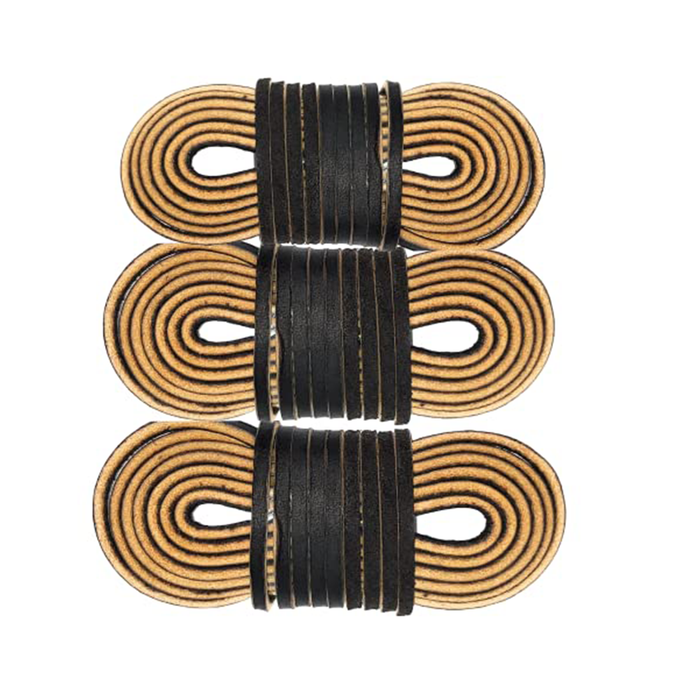 TOFL Logger Style 3 Leather Boot Laces | 54 inches long | 3 Strips | 1 Pair & 1 Spare
