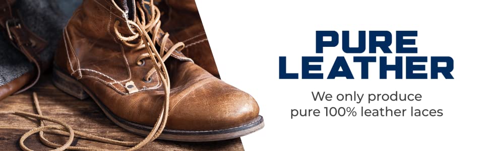 Kg's Genuine Leather Laces – 100% Genuine Leather Shoe Laces for Adults,  Leather Boot Laces are Tough and Long-Lasting