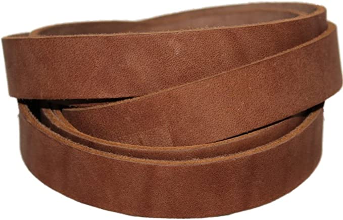 TOFL Genuine Top-Grain Leather Strap | 72 Inches Long | 1/2 inch Wide | 1/8 inch Thick (7-8 oz) | 1 Leather Strip for DIY Arts & Craft Projects