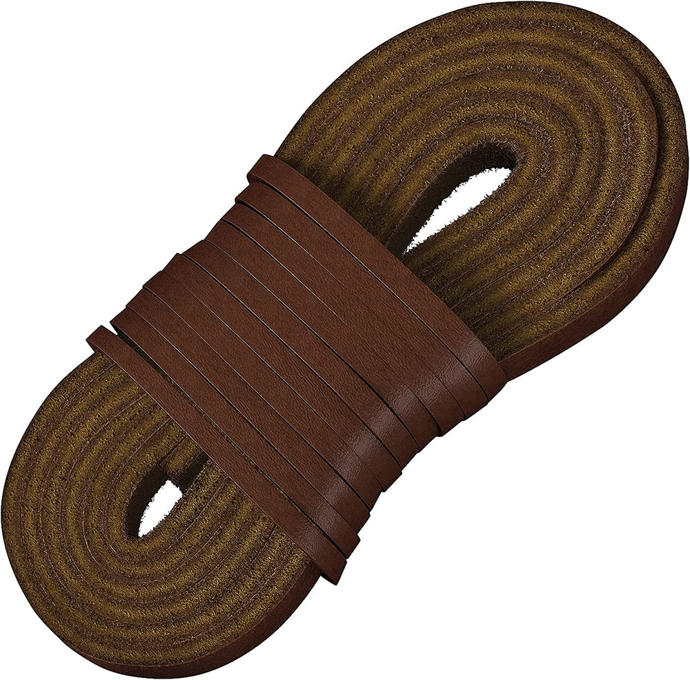 Premium Brown Leather Boot Laces - 1/8 Inch Thick 72 Inches Long