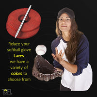 TOFL Softball and Baseball Glove Lace Kit | Mitt Lace Glove Repair Lacing Kit | 2 Leather Laces with Lacing Needle for Catchers Glove