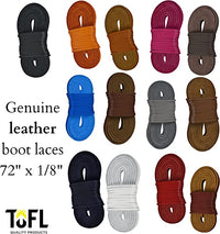 TOFL Leather Boot Laces | 72 Inches Long | 1/8 Inch Thick | 2 Leather Strips | 1 Pair