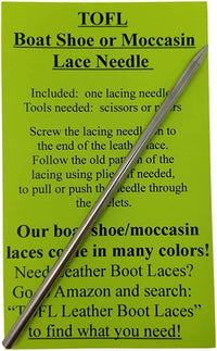 TOFL Leather Boat Shoe Lacing Kit | 45 inches Long | Includes 1 Needle And 2 Strips | 1 Pair
