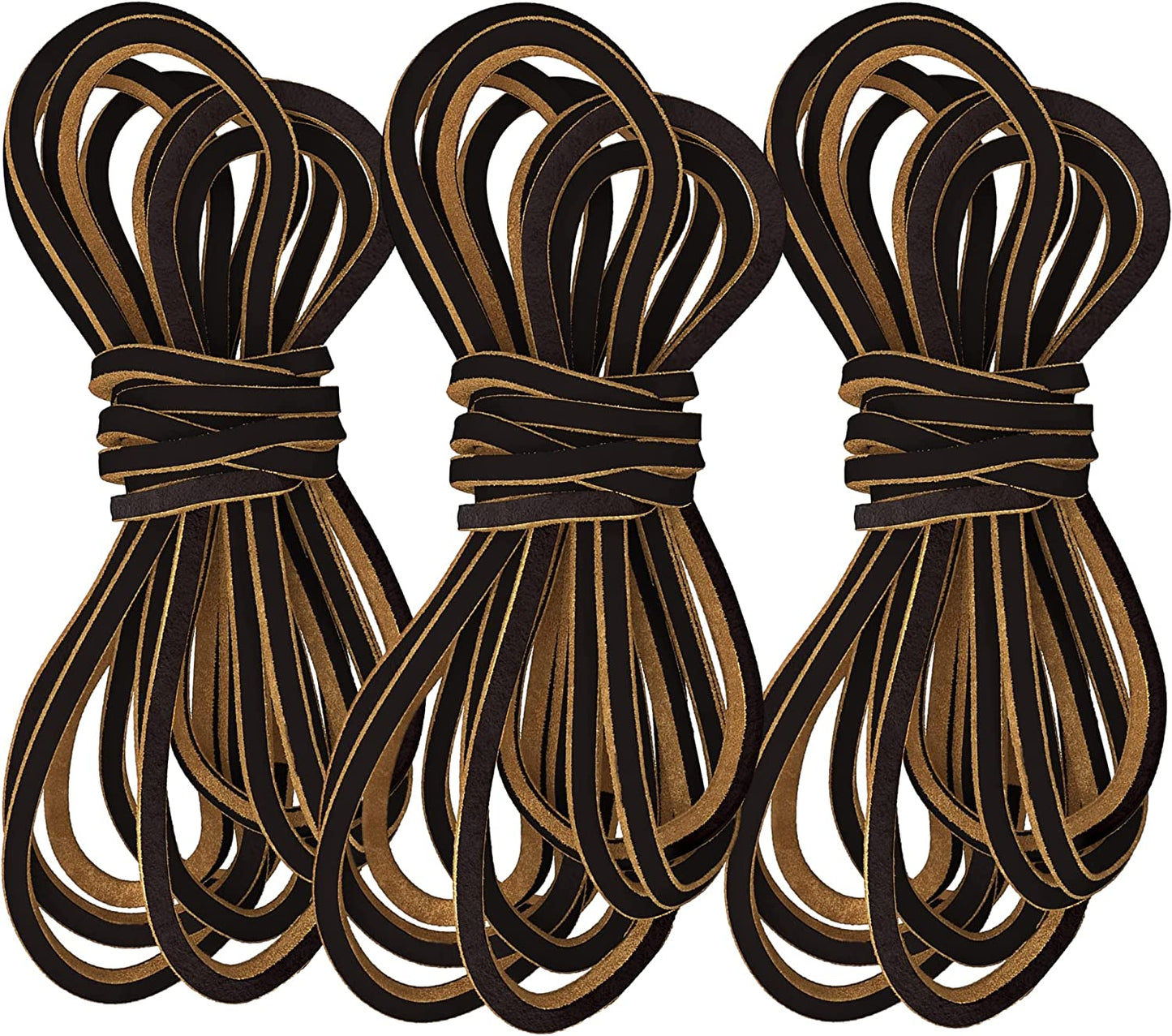 Leather Boot Laces Logger Style-A Pair and A Spare-3 Brown Leather Boot  laces