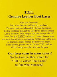 TOFL Leather Boot Laces | 72 Inches Long | 1/8 Inch Thick | 2 Leather Strips | 1 Pair