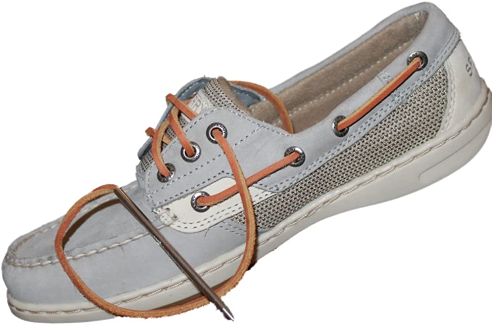 TOFL Leather Boat Shoe Lacing Kit | 45 Inches Long | Includes 1 Needle and 2 Strips | 1 Pair Pink Boat Laces