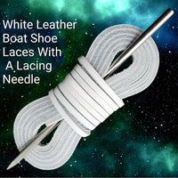 TOFL Leather Boat Shoe Lacing Kit | 45 inches Long | Includes 1 Needle And 2 Strips | 1 Pair