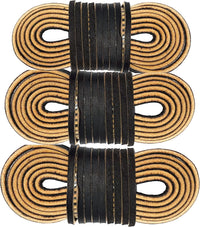 TOFL Logger Style 3 Leather Boot Laces | 54 inches long | 3 Strips | 1 Pair & 1 Spare