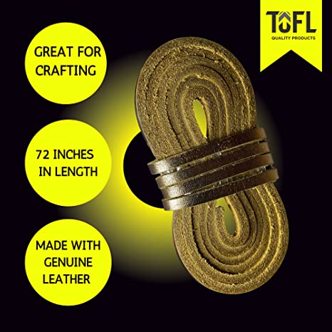 TOFL Genuine Top-Grain Leather Strap, 72 Inches Long, 1/2 Inch Wide, 1/8  Inch Thick (7-8 oz), 1 Leather Strip for DIY Arts & Craft Projects,  Clothing, Jewelry, Wrapping